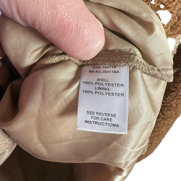12th Tribe Tan and Brown Teddy Jacket - Picture 9 of 10